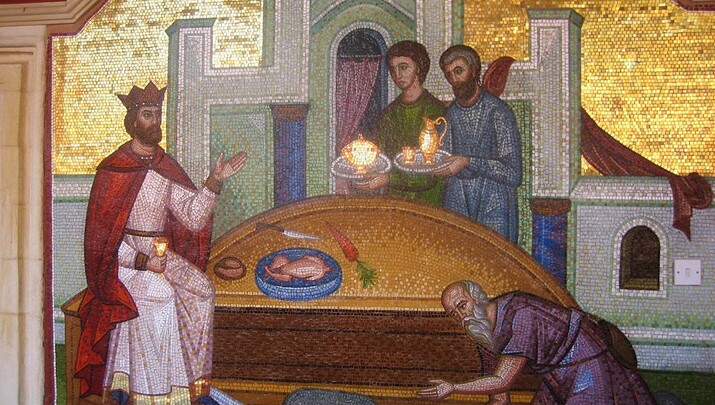 Η παραβολή του πλούσιου και του φτωχού Λάζαρου. Φωτογραφία: Romfea.gr