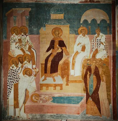 Council of Chalcedon, fresco at the Church of the Nativity of the Virgin Mary, Ferapontov Monastery, c. 1502.webp (36 KB)