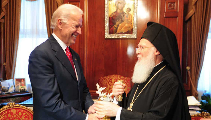 Τζο Μπάιντεν και Patriarch Bartholomew. Φωτογραφία: romfea