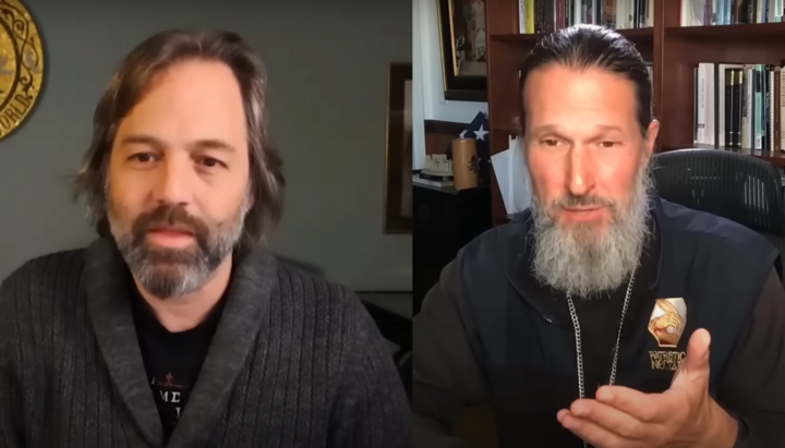 Ο Jonathan Pageau και ο πρωτοπρεσβύτερος Josiah Trenham. Φωτογραφία: Στιγμιότυπο οθόνης από βίντεο στο YouTube από τον Jonathan Pageau