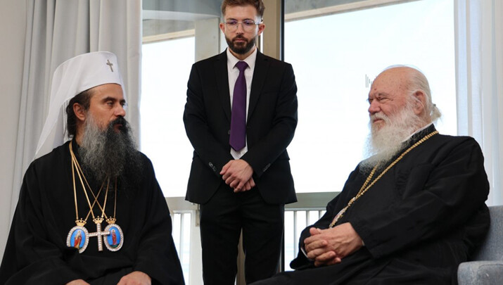 Συνάντηση Πατριάρχη Βουλγαρίας με τον Αρχιεπίσκοπο Ιερώνυμο. Φωτογραφία: Romfea.gr