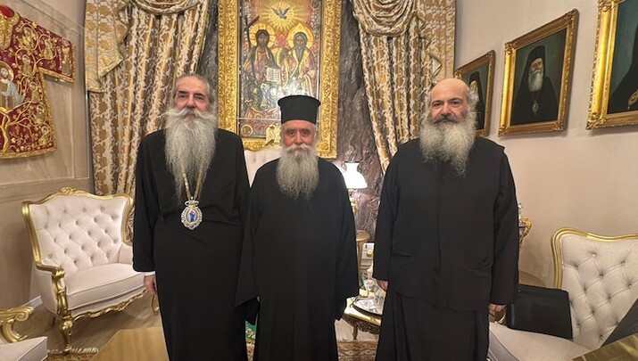 Ο νέος Ηγούμενος της Μονής Σινά στον Πειραιώς Σεραφείμ. Φωτογραφία: Romfea.gr