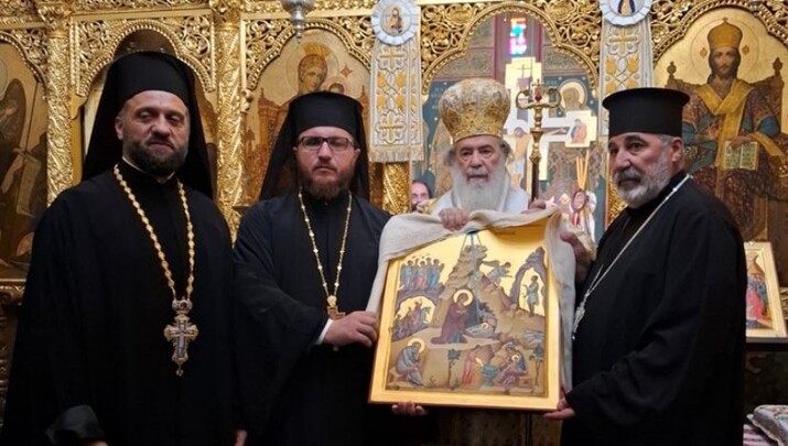 Ο Πατριάρχης Ιεροσολύμων στην Αντιπροσωπεία του Πατριαρχείου Ρουμανίας - Φωτογραφία: orthodoxianewsagency.gr