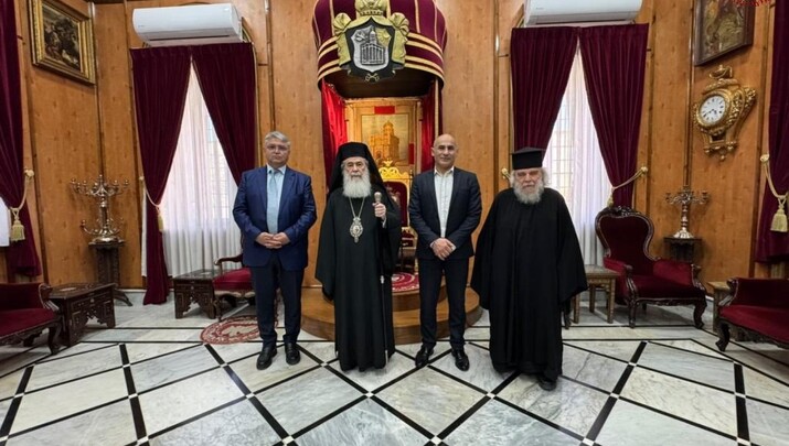 Ο Πρόεδρος της ''ΝΙΚΗΣ'' Δ. Νατσιός στο Πατριαρχείο Ιεροσολύμων - Φωτογραφία: Romfea.gr