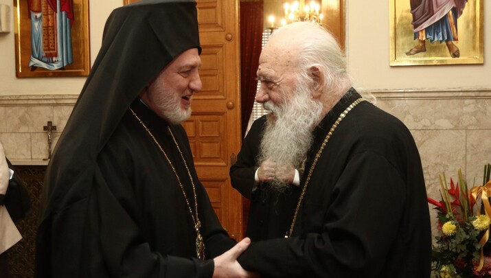 Συνάντηση του Αρχιεπισκόπου Αθηνών με τον Αρχιεπίσκοπο Αμερικής Ελπιδοφόρο - Φωτογραφία: ΤΟ ΒΗΜΑ