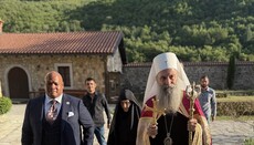 Ο Πατριάρχης Πορφύριος με τον σύμβουλο του Τραμπ στη Μονή Πεκίου 