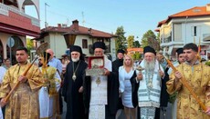 Το Λιτόχωρο υποδέχθηκε με λαμπρότητα την Τιμία Κάρα του Αγίου Παρθενίου