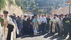 Λιτανεύτηκε η Ιερά Εικόνα της Κοιμήσεως Θεοτόκου στο Πατριαρχείο Ιεροσολύμων