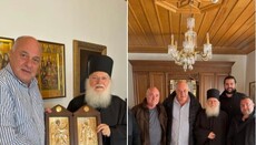 Ο δήμαρχος Βόλου επισκέφθηκε τη Μονή Βατοπαιδίου και τον Γέροντα Εφραίμ